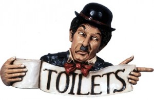 resin figure charlie shaplin toilet sign the conservatory hove