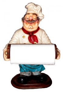 chef resin figure cook tissue holder the conservatory