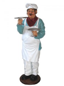 Bakery waiter resin statue figure hove conservatory