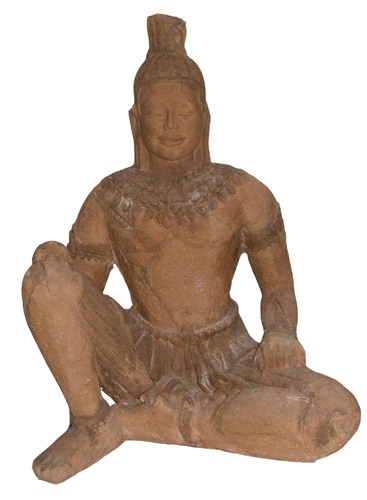 sitting Angkor buddha resin figure conservatory