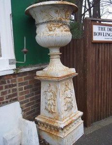 urn cast iron on plinth the conservatory hove sussex