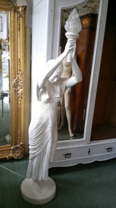 Egyptian Lamp lady resin figure hove conservatory