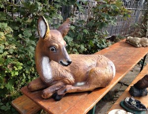 Laying Deer resin animal hove conservatory sussex