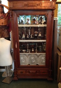 antique brighton cabinet wooden-glass