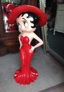 Betty Boob Resin Statue red Dress Figure Hove Conservatory
