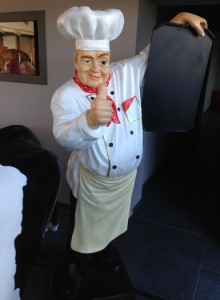 Chef Advertising board resin statue hove conservatory sussex figures