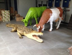 Crocodile resin animal figure hove conservatory