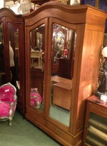 Double Mirror Door Armoire antique furniture hove conservatory sussex