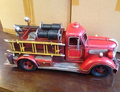 Tin Plate Fire Engine car hove conservatory