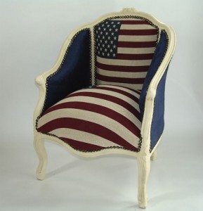 upholstery Bedroom Chair USA flag dvn-98337