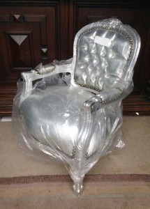 Upholstery rarmchair for children in silver the conservatory