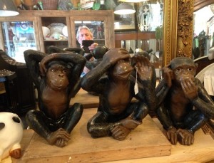 3 wise monkeys resin figures the consevatory hove sussex