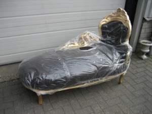 chaise longue black & gold the cnservatory hove sussex