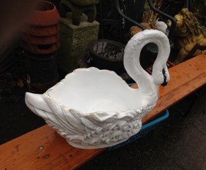 Resin Swan planter the conservatory hove