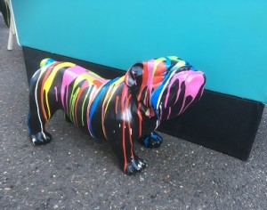English Bulldog Black small resin figure hove